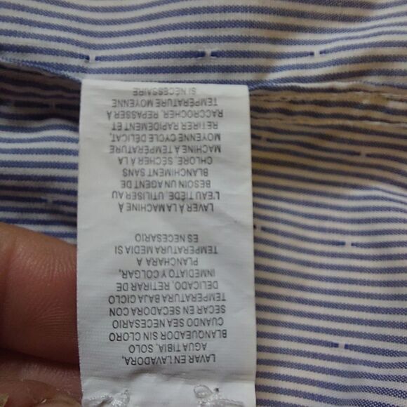 Nautica Men's Classic-Fit Blue White Cotton Long-Sleeve Button Dress Shi… - Picture 14 of 16